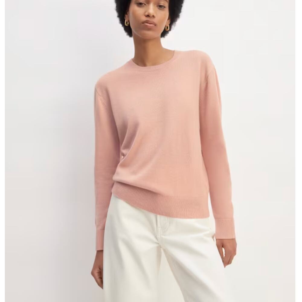 EVERLANE The Cashmere Classic Crew Sweater Blush Pink {V34}